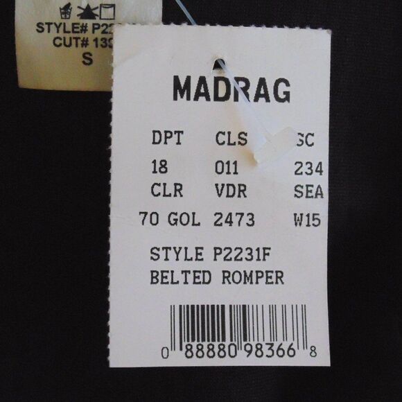 new MADRAG Romper, S, Bronze/Black mesh skirt, Sleeveless, Shorts, Metal Belt - Picture 13 of 14